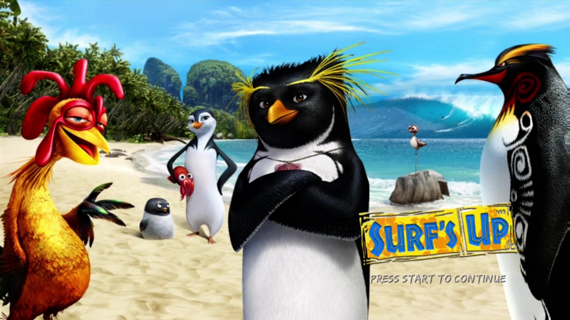 Surf's Up title screen for Xbox 360